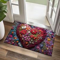 Quilting Heart Doormat Non-Slip Oil Proof Rug Indoor Outdoor Mat Bedroom Decor Bathroom Mat Entrance Rug Door Mat Lightinthebox