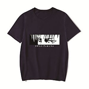 Men's Unisex Tee T shirt Shirt Hot Stamping Anime Graphic Prints Plus Size Attack on Titan Print Short Sleeve Casual Tops Cotton Basic Designer Big and Tall Round Neck White Red Blushing Pink miniinthebox
