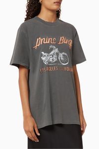 Lili Motorcycle Print Cotton T-Shirt Lili Motorcycle Print Cotton T-Shirt