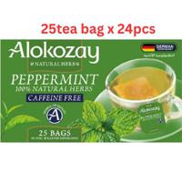 Alokozay Peppermint Tea Bag - 25 Tea Bags In Foil Wrapped Envelopes X 24