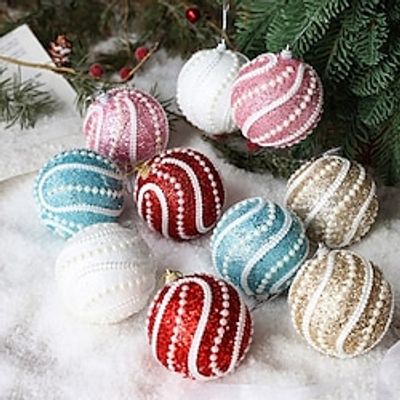 Christmas Tree Decoration Pendant Color Ball Foam Ball Sticky Powder Ball 8cm Christmas Ball Hanging Christmas Decorations Lightinthebox