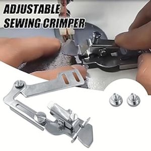Domestic Sewing Machine Presser Foot Set Adjustable Seam Straight Stitch Tool Anti-roll Narrow Rolled Hem Sewing Accessory miniinthebox