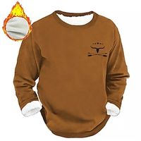 Graphic Cowboy Daily Casual Vintage Retro Men's Sweatshirt Sports Outdoor Holiday Vacation Sweatshirts Black Navy Blue Brown Long Sleeve Crew Neck Print Fleece Fall  Winter Designer Lightinthebox - thumbnail