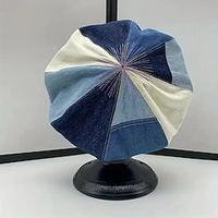 Blue Denim Patchwork Beret Classic British Style Newsboy Hat 8 Panels Octagonal Cap Painter Hats For Women Lightinthebox - thumbnail