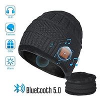 2-in-1 Bluetooth Beanie Wireless Hat with Scarf Headphone Beanie Hat with Upgraded Bluetooth 5.0 Wireless Beanie Bluetooth Hat for Women Men Teens Warm Knitted Music Hat Lightinthebox - thumbnail