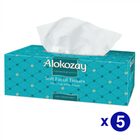 Alokozay Soft Facial Tissues - 200 Sheets X 2 Ply X Pack Of 5