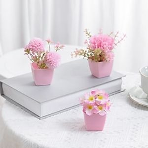 3pcsSet Evergreen Plants Simulating Plastic Mini Potted Plants Suitable For Decorating Homes Kitchens Restaurants Tabletops Windowsills Bookshelves Courtyards Gardens And Offices Lightinthebox
