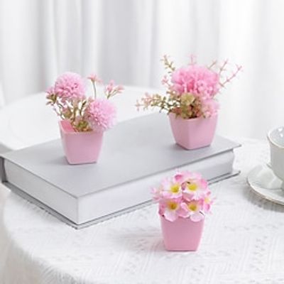 3pcsSet Evergreen Plants Simulating Plastic Mini Potted Plants Suitable For Decorating Homes Kitchens Restaurants Tabletops Windowsills Bookshelves Courtyards Gardens And Offices Lightinthebox