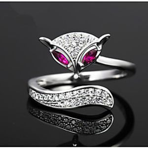 Fox Women's Ring Open Cuff Ring Adjustable Ring 1pc Silver Copper Silver-Plated Irregular Stylish Artistic Simple Birthday Gift Jewelry Mismatched Swan Animal Wearable Lightinthebox