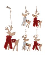 Homesmiths Christmas Reindeer With Scarf Set of 2 Assorted 1 Set