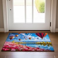 Hot Balloon Flowers Doormat Non-Slip Oil Proof Rug Indoor Outdoor Mat Bedroom Decor Bathroom Mat Entrance Rug Door Mat Lightinthebox - thumbnail