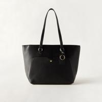 Sasha Solid Tote Bag with Double Handles and Metal Accent
