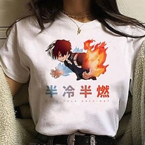 Inspired by My Hero Academia  Boku No Hero Cosplay Cartoon Manga Back To School Print Harajuku Graphic Kawaii T-shirt For Men's Women's Adults' Polyester  Cotton Blend Lightinthebox