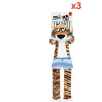 Fofos Tiger Jumbo Skinnez Dog Toy (Pack of 3)