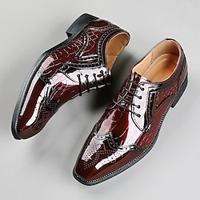 Men's Oxfords Plus Size Leather Loafers Business Casual Outdoor Daily PU Lace-up Black Red Summer Lightinthebox