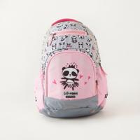 Lollipop Panda Print Backpack with Adjustable Shoulder Straps - 30x43x22 cms