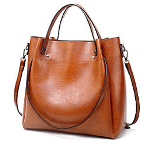Women's Bags Faux Leather Satchel Top Handle Bag Rivet Solid Color Fashion Daily Office  Career 2021 Handbags Wine Black Blushing Pink Green Lightinthebox