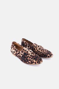 Womens KOL Loafer Animal Print Shoes  Brown/Black