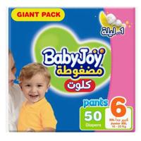 Babyjoy Cullotte Pants Diaper, Giant Pack Junior XXL Size 6, Count 50, 16 - 23 Kg