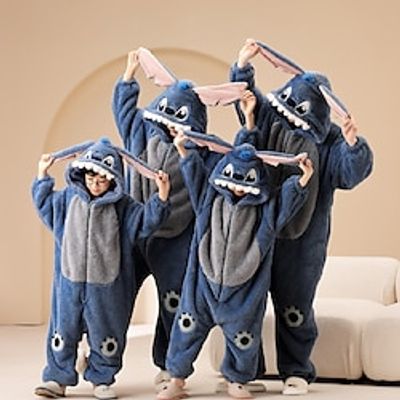 Kid's Adults' Kigurumi Pajamas Nightwear Onesie Pajamas Monster Animal Animal Onesie Pajamas Cute polyester fibre Cosplay For Men and Women Boys and Girls Animal Sleepwear Cartoon Lightinthebox