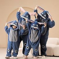 Kid's Adults' Kigurumi Pajamas Nightwear Onesie Pajamas Monster Animal Animal Onesie Pajamas Cute polyester fibre Cosplay For Men and Women Boys and Girls Animal Sleepwear Cartoon Lightinthebox - thumbnail