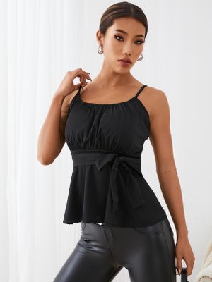 Tie-up Design High Waisted Sleeveless Cami Tie-up Design High Waisted Sleeveless Cami
