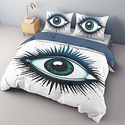 Eyes Pattern Duvet Cover Set Soft Microfiber 3-Piece Luxury Weighted Bedding Set Home Decor Gift Lightinthebox Eyes Pattern Duvet Cover Set Soft Microfiber 3-Piece Luxury Weighted Bedding Set Home Decor Gift Lightinthebox