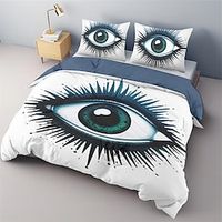 Eyes Pattern Duvet Cover Set Soft Microfiber 3-Piece Luxury Weighted Bedding Set Home Decor Gift Lightinthebox - thumbnail