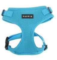 Puppia Soft Harness S, Blue M Neck 12Inch, Chest 19-22Inch