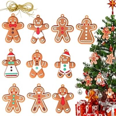 10pcs Christmas Gingerbread Man Pendant PVC Christmas Tree Biscuit Scene Decoration Elderly Snowflake Baby Lightinthebox 10pcs Christmas Gingerbread Man Pendant PVC Christmas Tree Biscuit Scene Decoration Elderly Snowflake Baby Lightinthebox