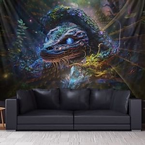 Creepy Monster Blacklight Tapestry UV Reactive Glow in the Dark Psychedelic Trippy Misty Nature Hanging Tapestry Wall Art Mural for Living Room Bedroom miniinthebox