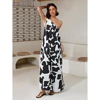 Abstract Art One Shoulder Maxi Dress