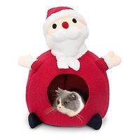 Christmas Cat Bed for Indoor Cats Cute Santa Claus Cat House with Warm Heated Cushions Funny Teddy Fleece Cat Bed Cave for Small Middle Cats and Dogs Lightinthebox - thumbnail