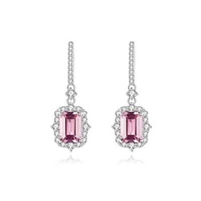 Women's Clear Pink Synthetic Diamond Stud Earrings Fine Jewelry Classic Precious Stylish Simple S925 Sterling Silver Earrings Jewelry Rosy Pink For Party Engagement 1 Pair Lightinthebox