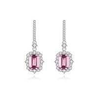 Women's Clear Pink Synthetic Diamond Stud Earrings Fine Jewelry Classic Precious Stylish Simple S925 Sterling Silver Earrings Jewelry Rosy Pink For Party Engagement 1 Pair Lightinthebox - thumbnail