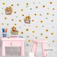 Sunflower Mountain Bull Wall Sticker Decals - Removable Wall Stickers for Living Room, Dining Room, Bedroom, Children's Room, and Nursery, Enhance Home Wall Decor Lightinthebox