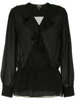 A.P.C. Edna sheer ruffle blouse - Black