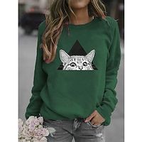 Women's Plus Size Print Animal Blouse Large Size Round Neck Long Sleeve Tops Big Size miniinthebox - thumbnail