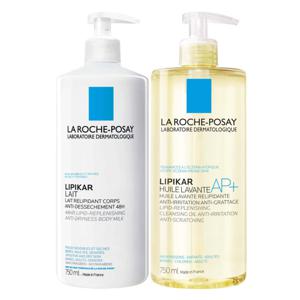 La Roche Posay Lipikar Body Milk + AP+ Cleansing Oil Pack 2x750ml