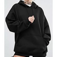 Women's Pullover Hoodie Sweatshirt Solid Color Front Pocket Christmas Daily Casual Hoodies Sweatshirts  Loose Wine Army Green Camel miniinthebox - thumbnail