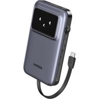 UGREEN Uno Power Bank with Built-in USB-C Cable 10,000mAh Portable Charger PD 30W Fast Charging Battery Pack 3-Way Output with TFT Display for iPhone 8-16 Series/Galaxy S21-25/iPad Pro, AirPods, etc (PB511-35603B)
