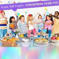 Iridescence Plastic Tablecloths Shiny Disposable Laser Table Covers 54 x 108 Sequin Holographic Foil Tablecloths for Birthday, Wedding, Party, Picnic, Buffet,  Waterproof And Oilproof Lightinthebox - thumbnail