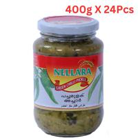 Nellara Green Chilly Pickle 400g Glass Jar (Pack of 24)