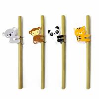 Kikkerland Animal Bamboo Straws - thumbnail