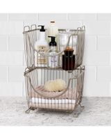 Spectrum Ashley Stacking Basket Satin Nickel Large