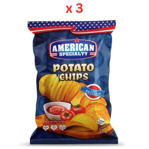 American Specialty Potato Chips - Tomato Ketchup 170g Pack Of 3