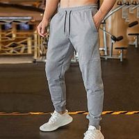 Men's Sweatpants Joggers Pocket Drawstring Elastic Waist Plain Comfort Breathable Casual Daily Holiday Sports Fashion Black Dark Blue miniinthebox