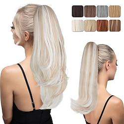 Clip in Ponytail Extension Cold Blonde Claw Clip Pony Tails Hair Extensions for Women Long Straight Curly Tail Ponytails Hair piece Synthetic Fake Versatile Pony Lightinthebox