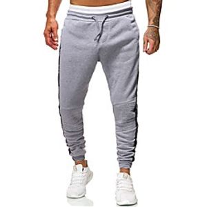 Men's Athleisure Sports Outdoor Sports Casual Sports Pants Sweatpants Pants Camouflage Full Length Pocket Patchwork Grey Black miniinthebox