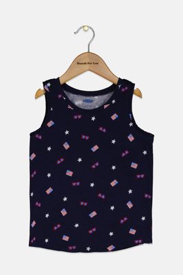 Toddler Girls Allover Floral Top Navy Blue Toddler Girls Allover Floral Top Navy Blue